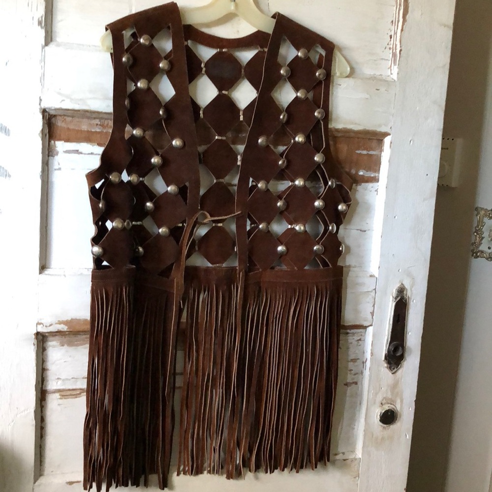 Vintage suede fringed vest